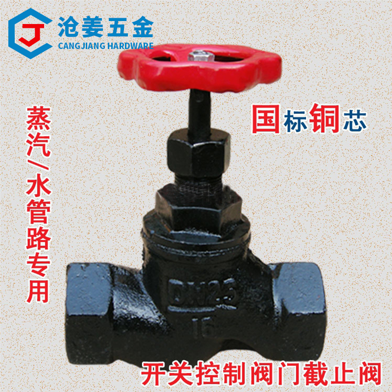 J11T-16内螺纹内丝铸铁截止阀 锅炉蒸汽截止阀DN15 20 25 32 50