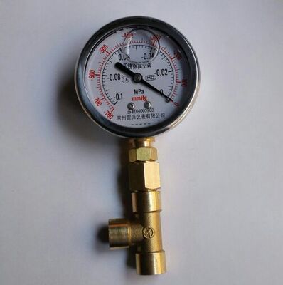 不锈钢外壳铜接头 耐震真空表60mm~63mm 含三通接头 -0.1~0mpa