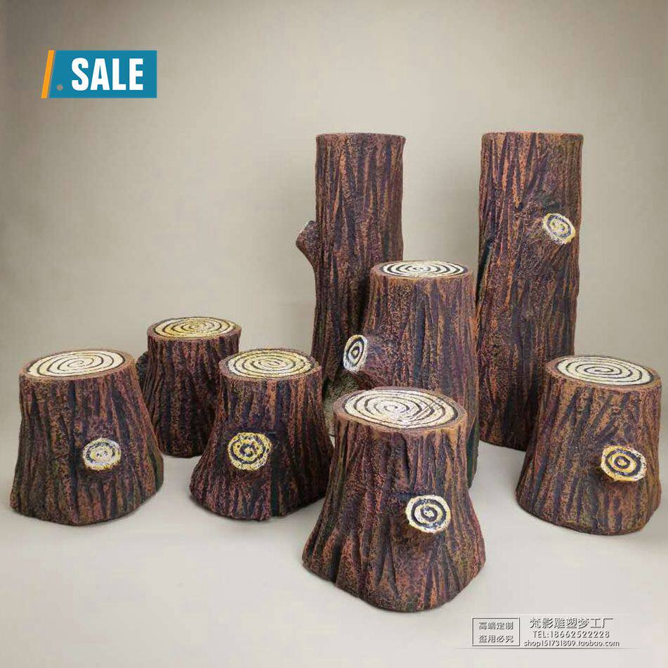 定制影视仿真树桩假树墩道具假山橱窗造景婚庆舞台泡沫石头摆件