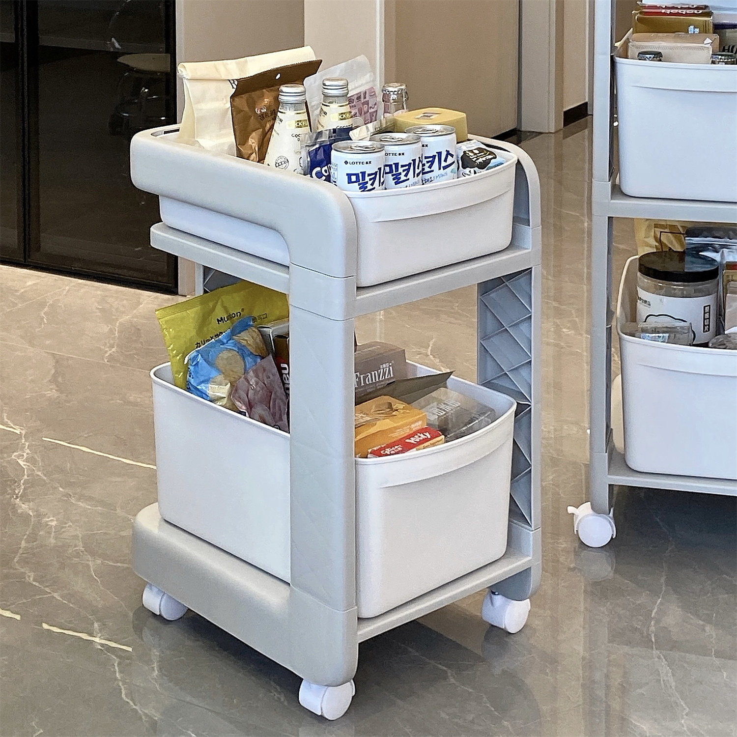 小推车置物架大容量落地零食架子家用客厅多层可移动储物架收纳架,橡塑材料及制品,其他塑料制品,淘宝优惠券,粉丝福利购,淘宝优惠卷