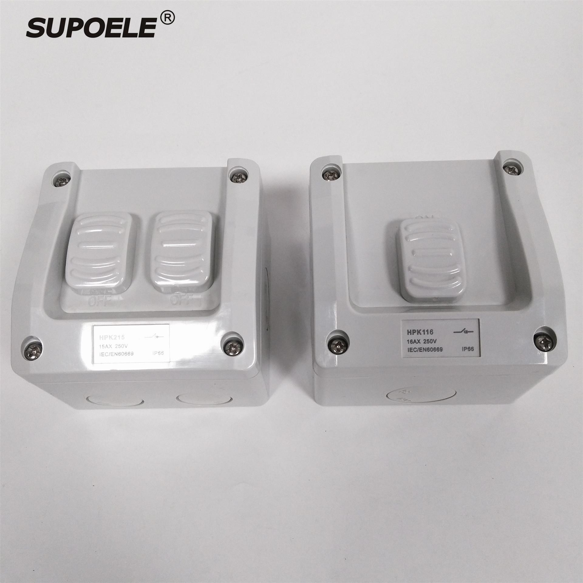 澳标SAA户外工业IP66防水开关1位澳式拨动开关2Gang 15A HPK系列