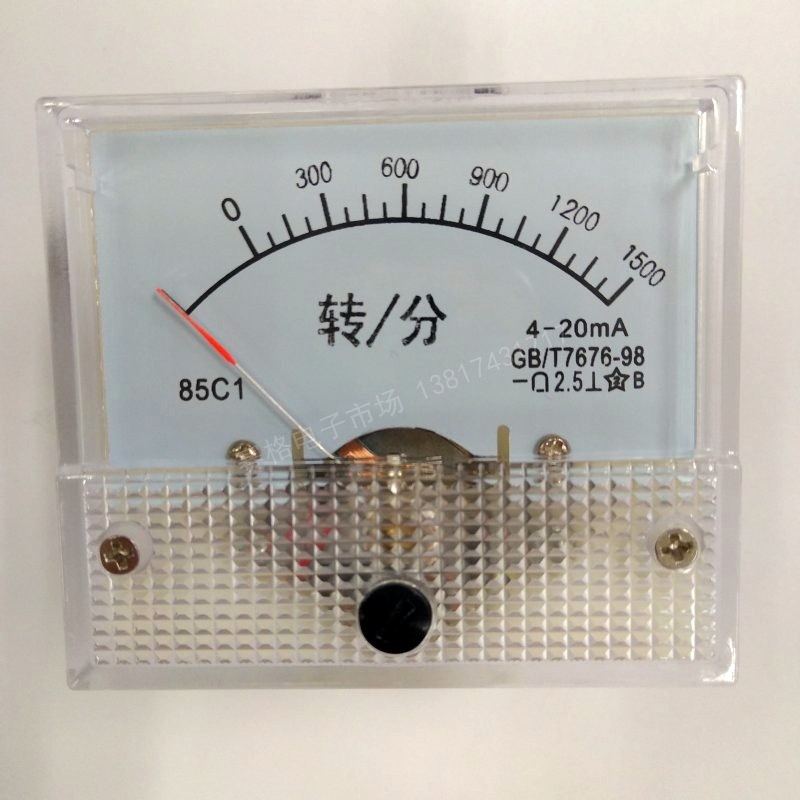 85C1-1500转/分DC10V 5V 4-20MA 指针R/MIN RPM 转分表转速表