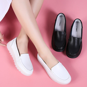 护士鞋 医院镂空透气防臭坡跟防滑软底 韩版 女白色平底夏季 2020新款
