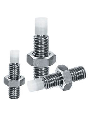 SPUS8-25/30/35/40/45粗牙螺纹聚缩醛挡块不锈钢止动螺钉缓冲螺丝