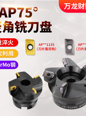 75度数控废角刀盘RAP横装面铣刀盘KAP400R 300r副角端面刀盘R0.8