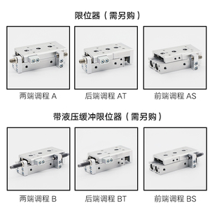 滑台气缸HLS6X10S HLS8X20S HLS12X30S 16X40S 50S 75S 100S 125S