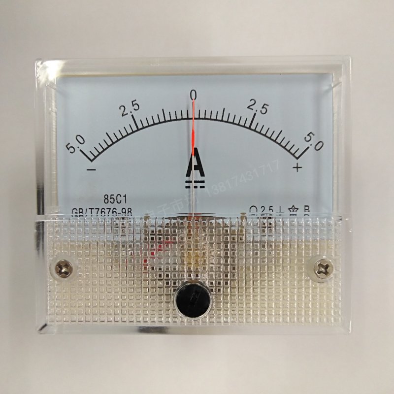 85C1 +-5A 正负直流电流表 指针式仪表电流±10A 双向3A DC