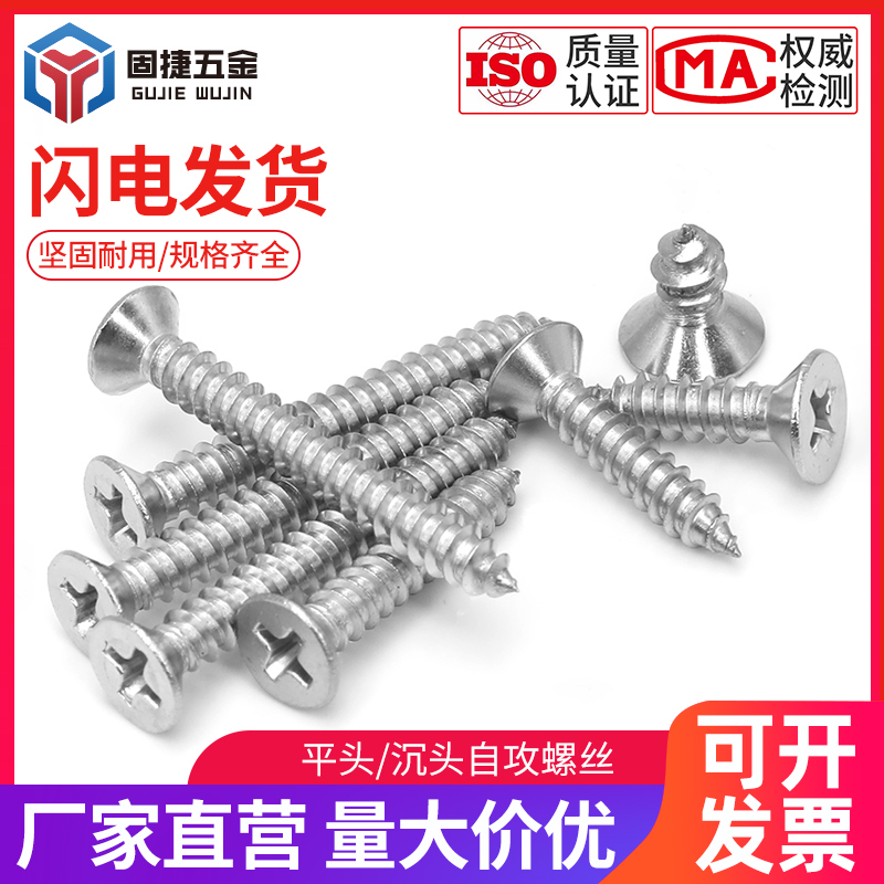 不锈钢平头自攻螺丝十字