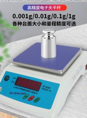 上海友声天平600g0.1300克重秤茶叶药材秤实验室BSBT天平0.01g