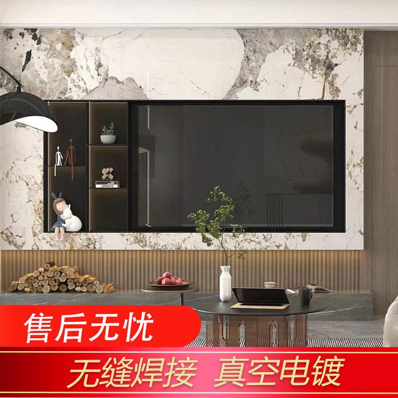 实心钢板柜铝不锈电视壁