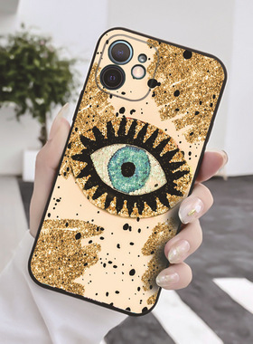 适用于苹果IPhone黑色手机壳 土耳其恶魔之眼tpu保护壳PhoneCover