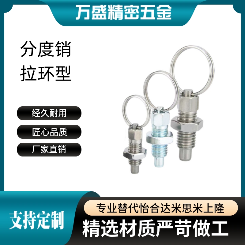 ZAC40/ZAC41/ZAC42/ZAC43/44/45-M6 M8 M10 M12 分度销 拉环型