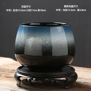 碗莲专用盆睡莲缸铜钱草绿萝水培花瓶陶瓷水养富贵竹花盆器皿无孔