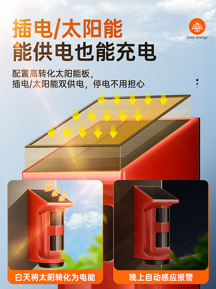 红外线报警器太阳能人体