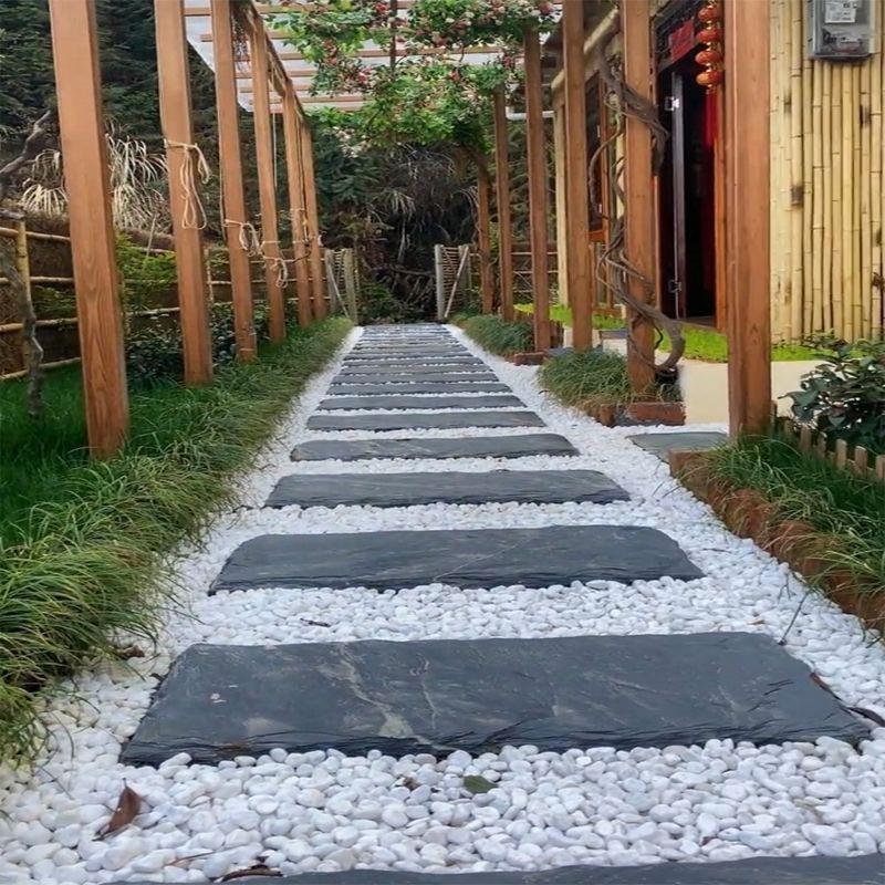 天然青石板户外花园草坪