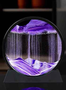 绝美流沙画摆件客厅酒柜电视柜家居装饰品轻奢办公室艺术沙漏礼物