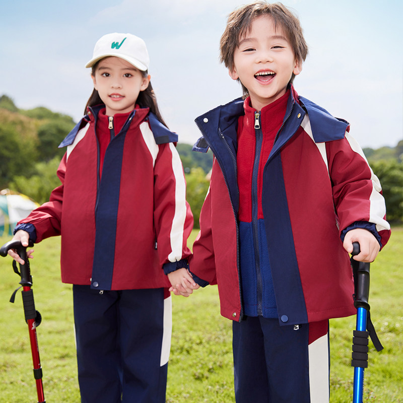 小学生班服冲锋衣三件套