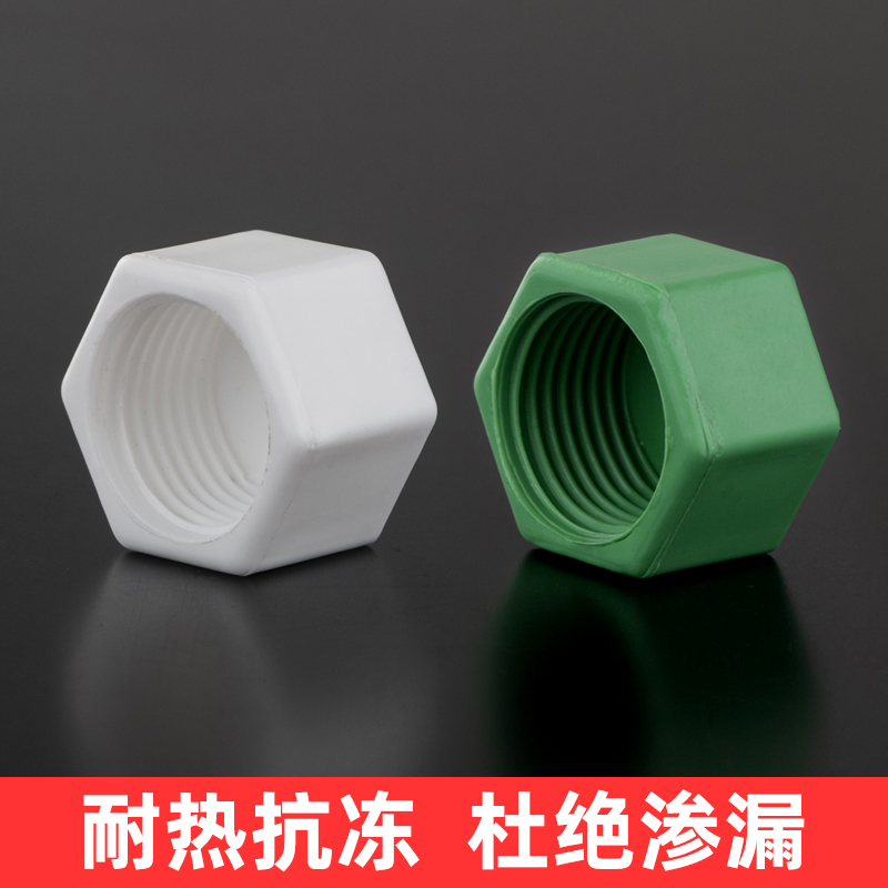 ppr外丝堵头六角手拧免生料堵帽带4分20外牙丝堵四分塑料水管快堵