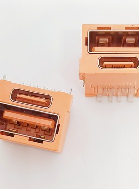 华为88W插座 A+C二合一 90度插板 A母+TYPE-C16Pin双层母座 橙色