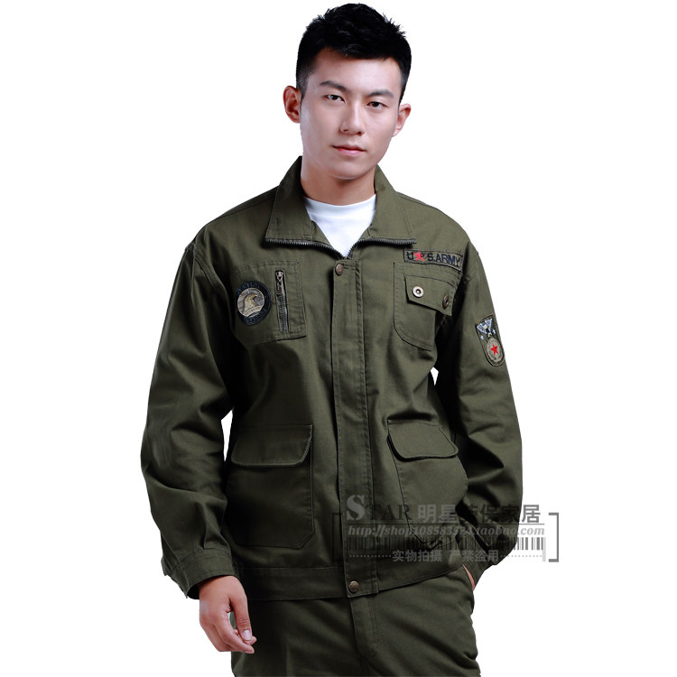 春秋长袖工作服军旅套装作训服电塑料薄膜/塑料布