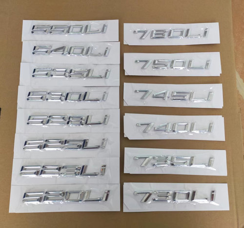 车标5系7系730Li 760Li 750Li 740Li尾标数字母标志车贴改装