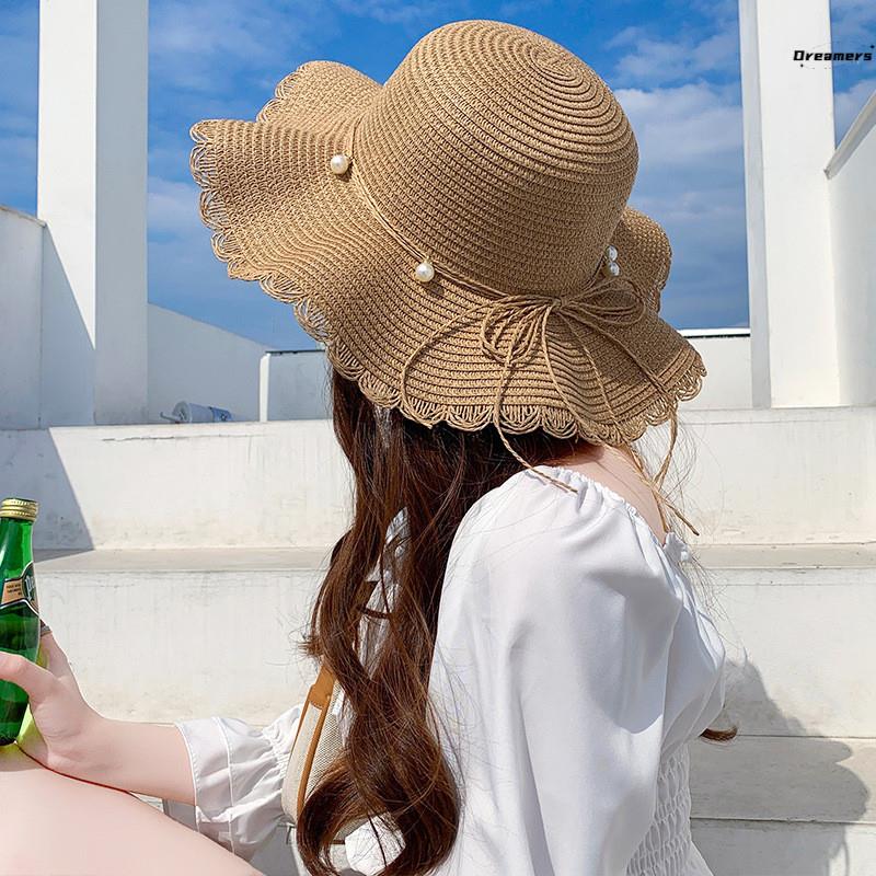 。夏天草帽子女款适合海边拍照的帽子大帽檐度假出游防晒沙滩遮阳