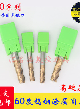 数控刀具 60度钨钢圆鼻铣刀4刃 高硬度钨钢立铣刀R角0.5和R角0.2