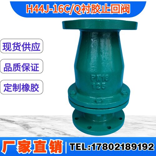 H44J-16C/Q旋启式衬胶止回阀铸钢衬胶止回阀耐酸碱止回阀DN25-250