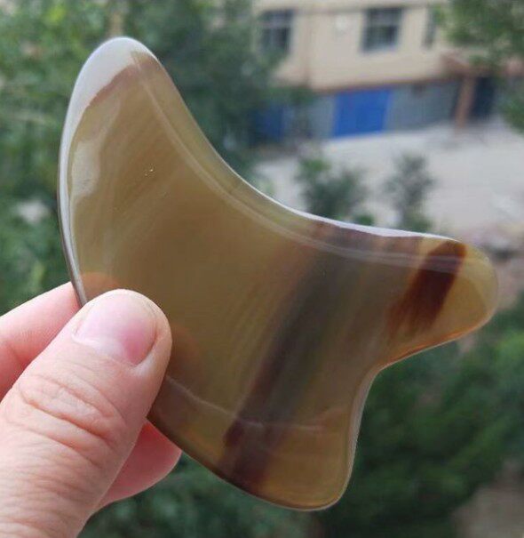 天然黄牛角刮痧面部提拉脸部眼部海豚痧板按摩抬头纹刮板淋巴排毒
