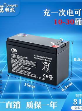 德国进口电动喷雾器大容量12v8ah电池农用打药机12伏12ah免维护铅