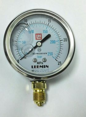 leemin 防震液压力表 Φ61mm 压力0-25mpa 250bar ytn-63-i G1/4