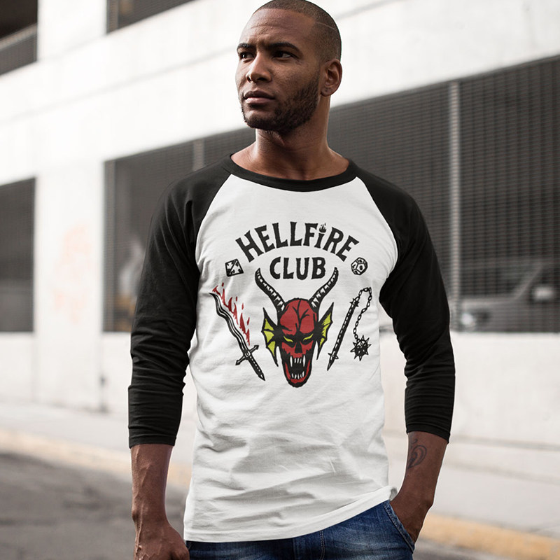 HellFire Club Stranger Things  Men T Shirts圣诞节男士长袖T恤