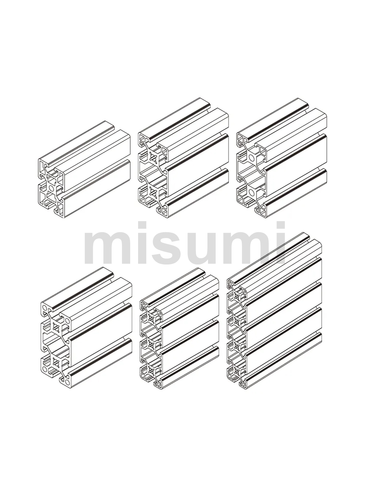 经济型 米思米 欧标40型材 槽宽8mm KLCFL8-4080-4000 MISUMI