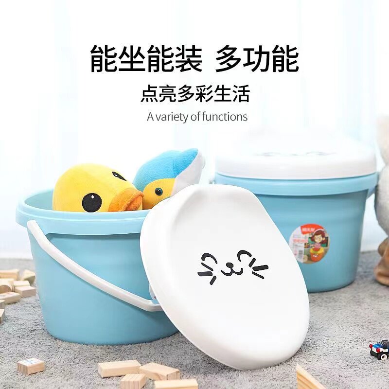 禧天龙塑料凳子嘟嘟桶储物凳加厚儿童玩具卡通收纳桶可坐带盖桶凳