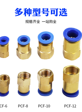 慧特立HPCF内螺纹直通 气管快插铜接头PC8/10/12-02/03快速接头