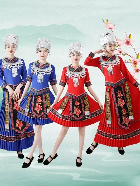 广西三月三壮族演出服苗