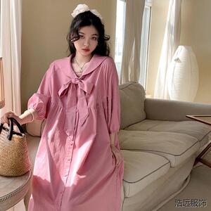 设计感宽松遮肉中长款衬衫裙女春夏新款ins显瘦气质休闲连衣裙