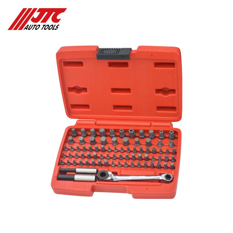 台湾JTC汽修专用工具 双头棘轮超短起子头组78件拆卸万能JTC7801