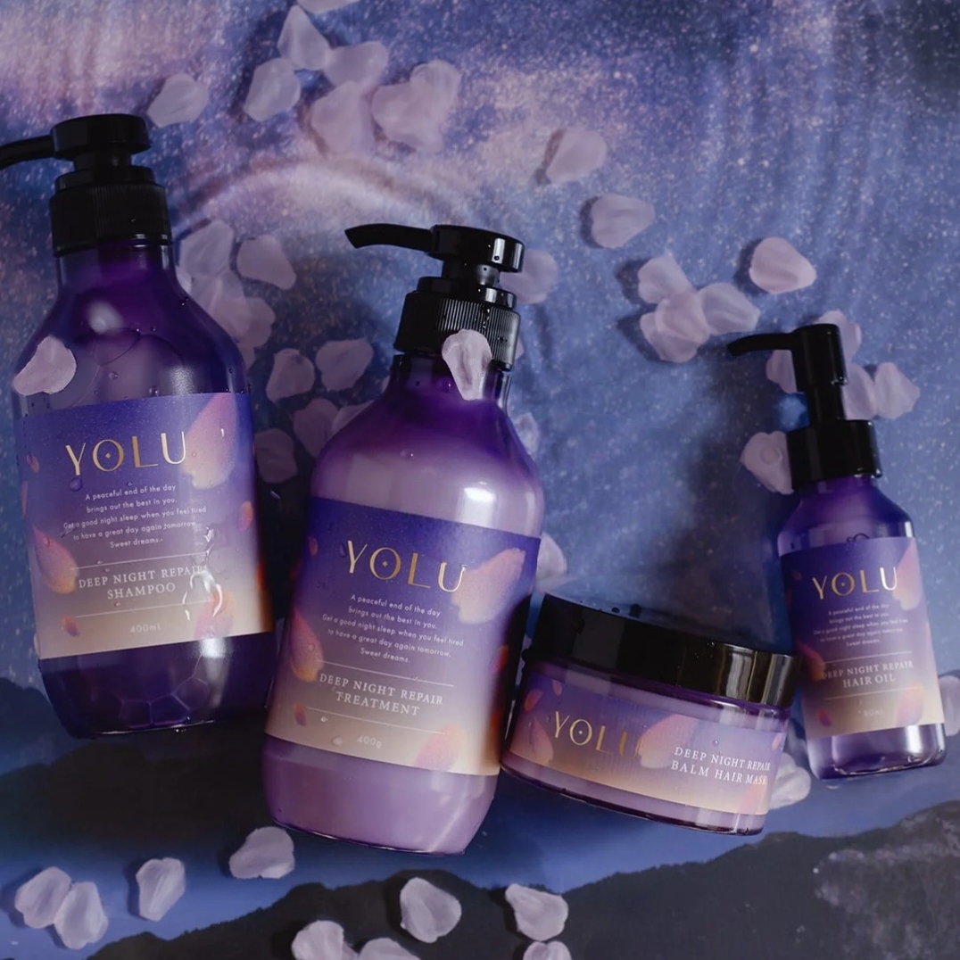 新款！日本YOLU樱花限定夜间洗发水护发素发膜护发精油控油顺滑