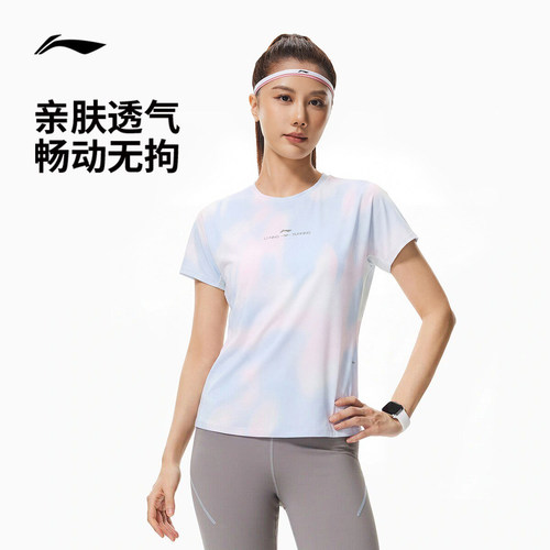 李宁短袖跑步T恤女士2026新款