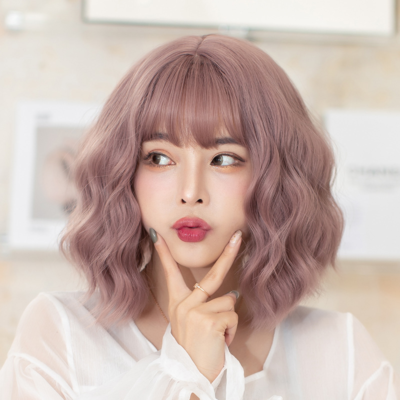 洛丽塔网红lolita假发女短发JK泡面卷短卷发假毛头套