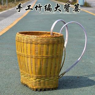 背筐农用竹筐特大号买菜背篓背娃背宝宝的纯手工竹编收纳框背篼