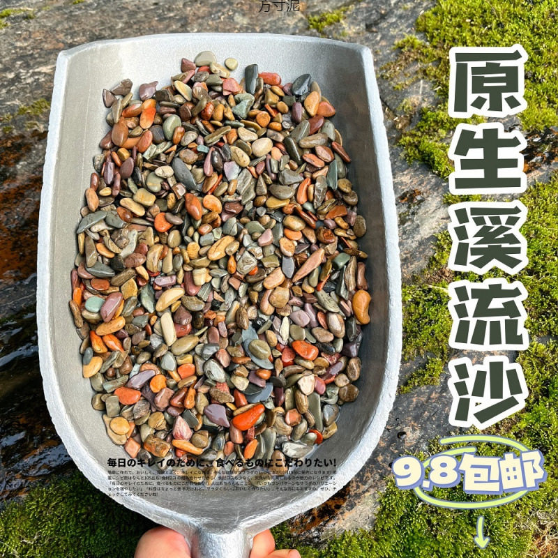 原品溪流沙鱼缸造景装饰铺底彩色河砂石乌龟古法缸鳑鲏虾虎链