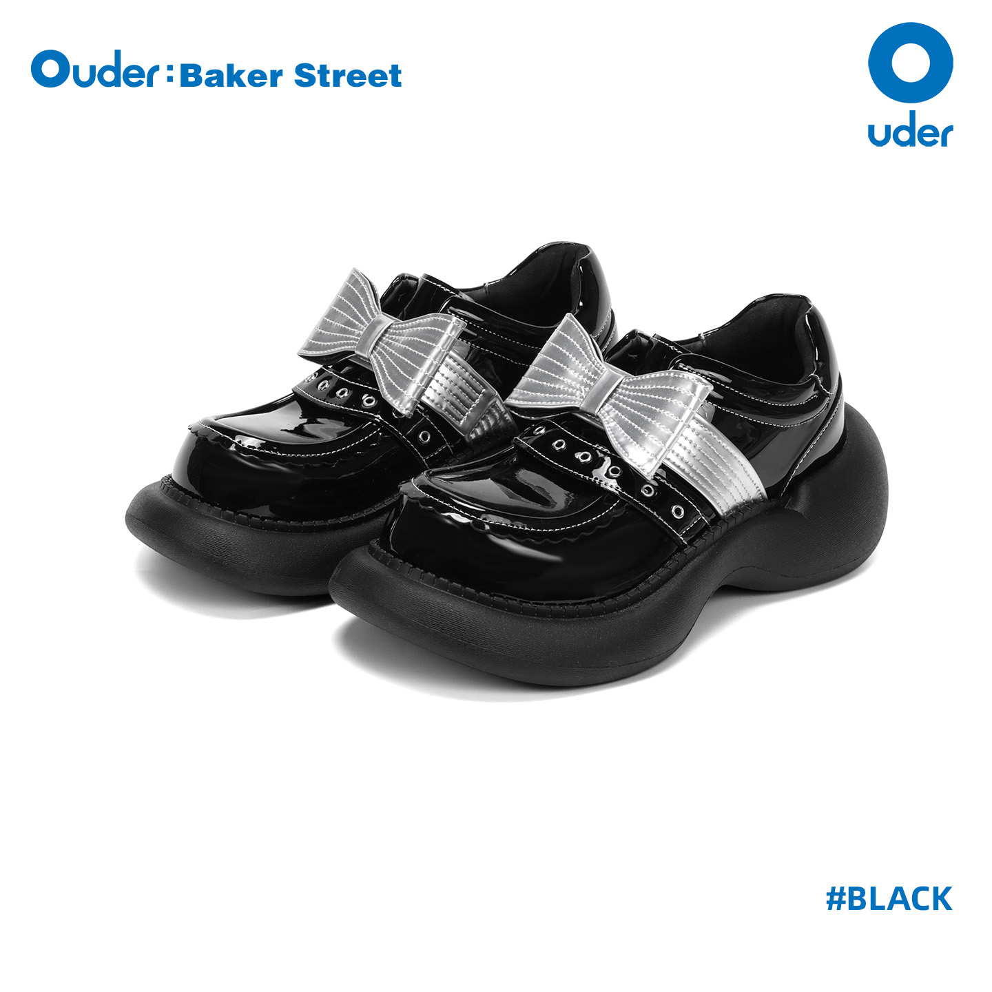 Ouder乐福鞋女厚底方头休闲鞋