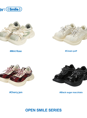 Ouder 老爹鞋女贝壳头丑萌方糖方头鞋子厚底增高春新款复古休闲鞋