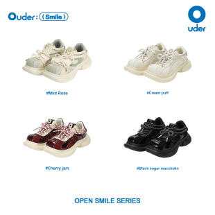 Ouder 老爹鞋女贝壳头丑萌方糖方头鞋子厚底增高春新款复古休闲鞋