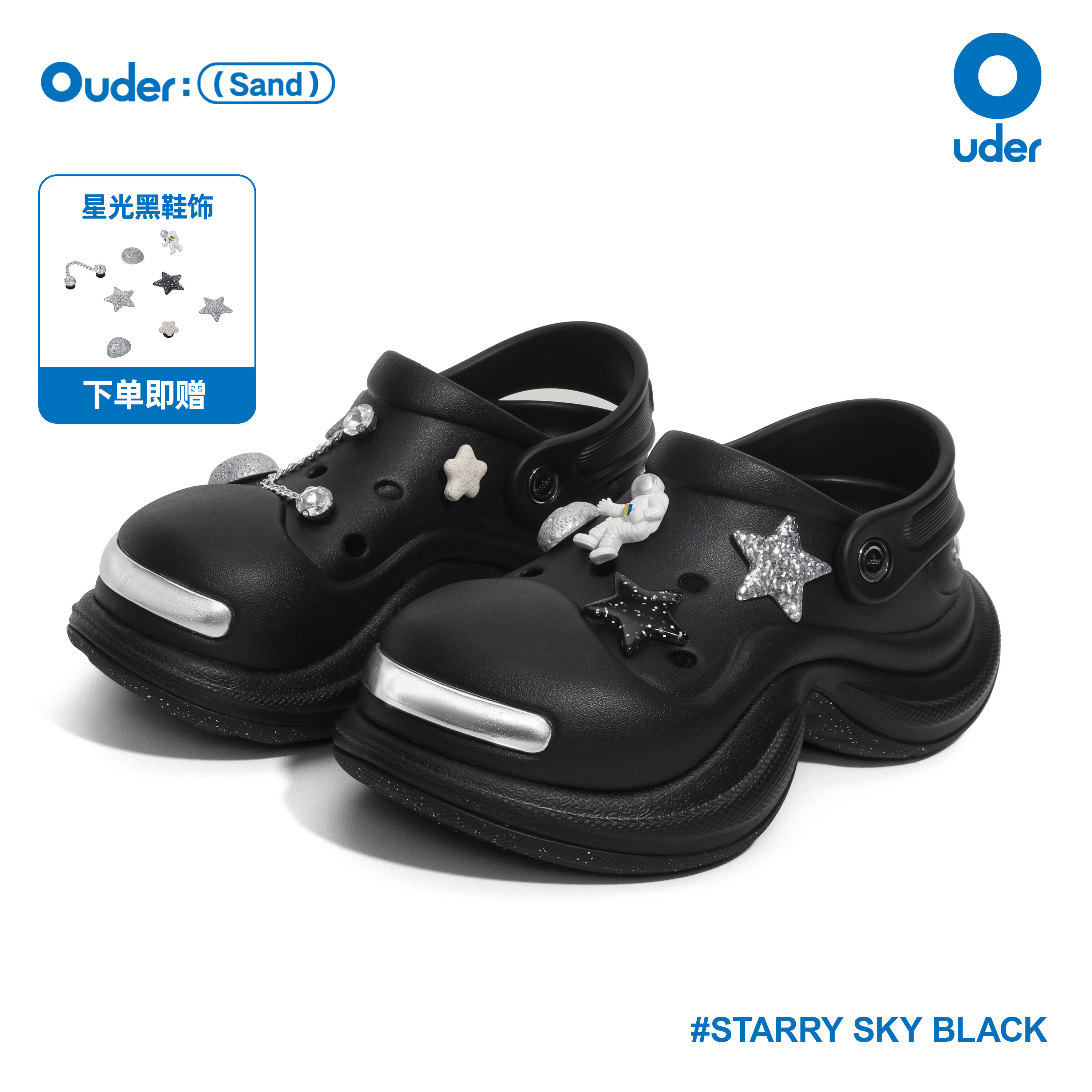 【鞠婧祎同款】Ouder开口笑洞洞鞋女厚底增高外穿拖鞋防滑大头鞋