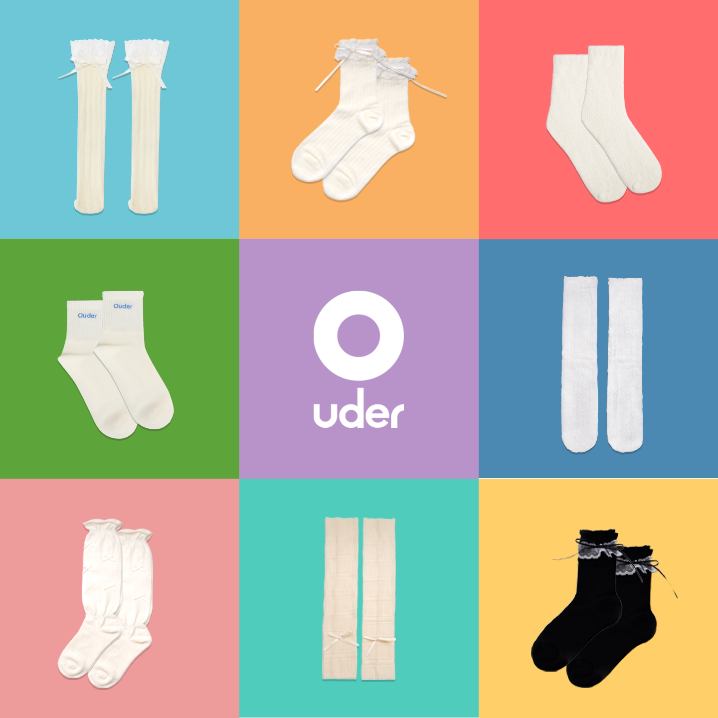 Ouder透气吸汗可爱蕾丝袜图片