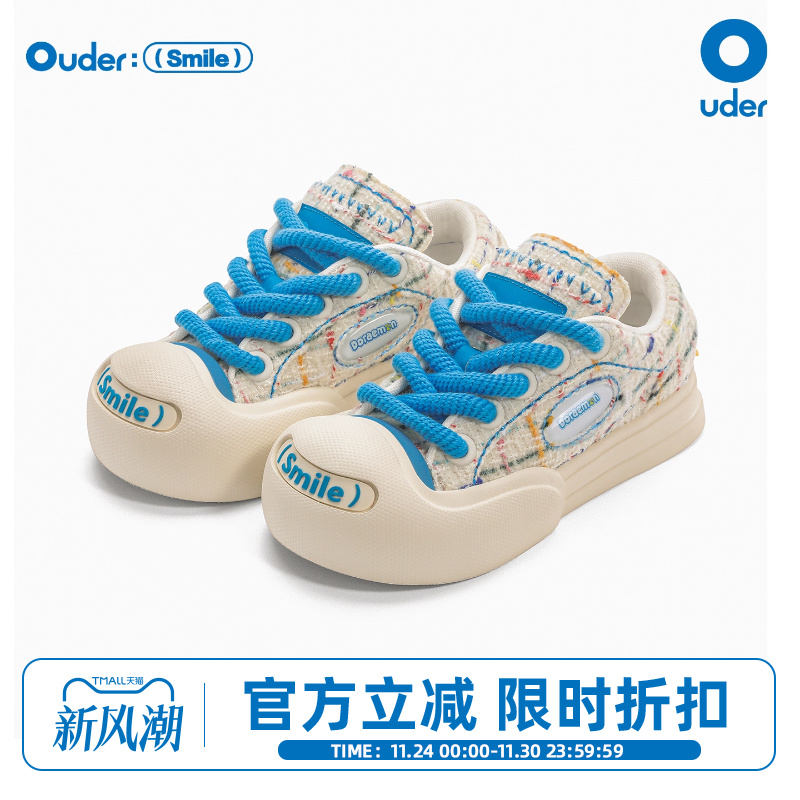 Ouder哆啦A梦联名开口笑帆布鞋