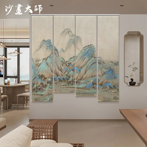 半透纱挂画国风书法挂纱纱幔挂布